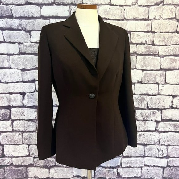 Le Suit Jackets & Blazers - Le Suit Brown 2 Piece Tank & Matching Long Sleeve Jacket Size 8
